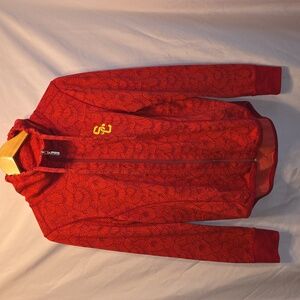 Tommy Bahama Red Patterned Lightweight Zipup Womens S/P (Candice #27)